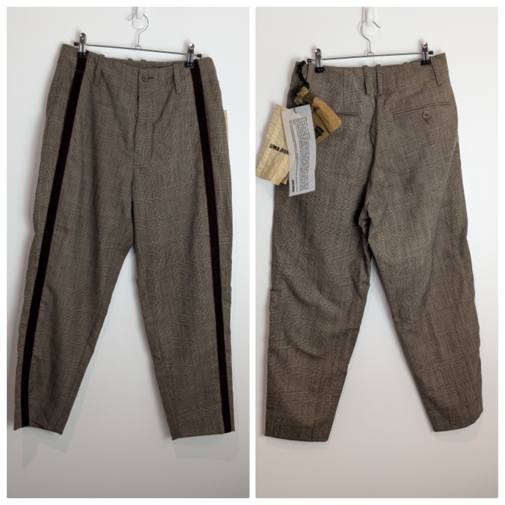 NEW Uma Wang 100% Wool Striped Puni Pants Size M F/W 2021 Edgy Lagenlook